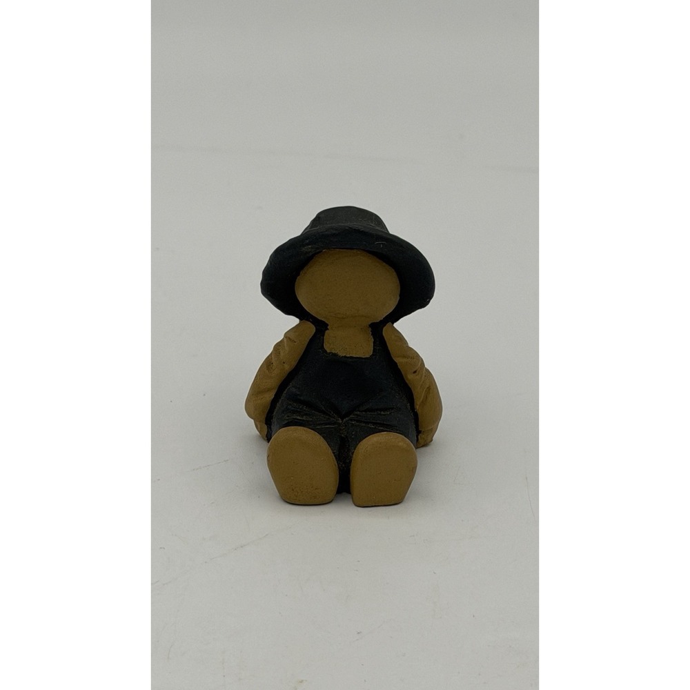 Vintage miniature Clay Faceless Amish girl Hand painted Handmade Figures
